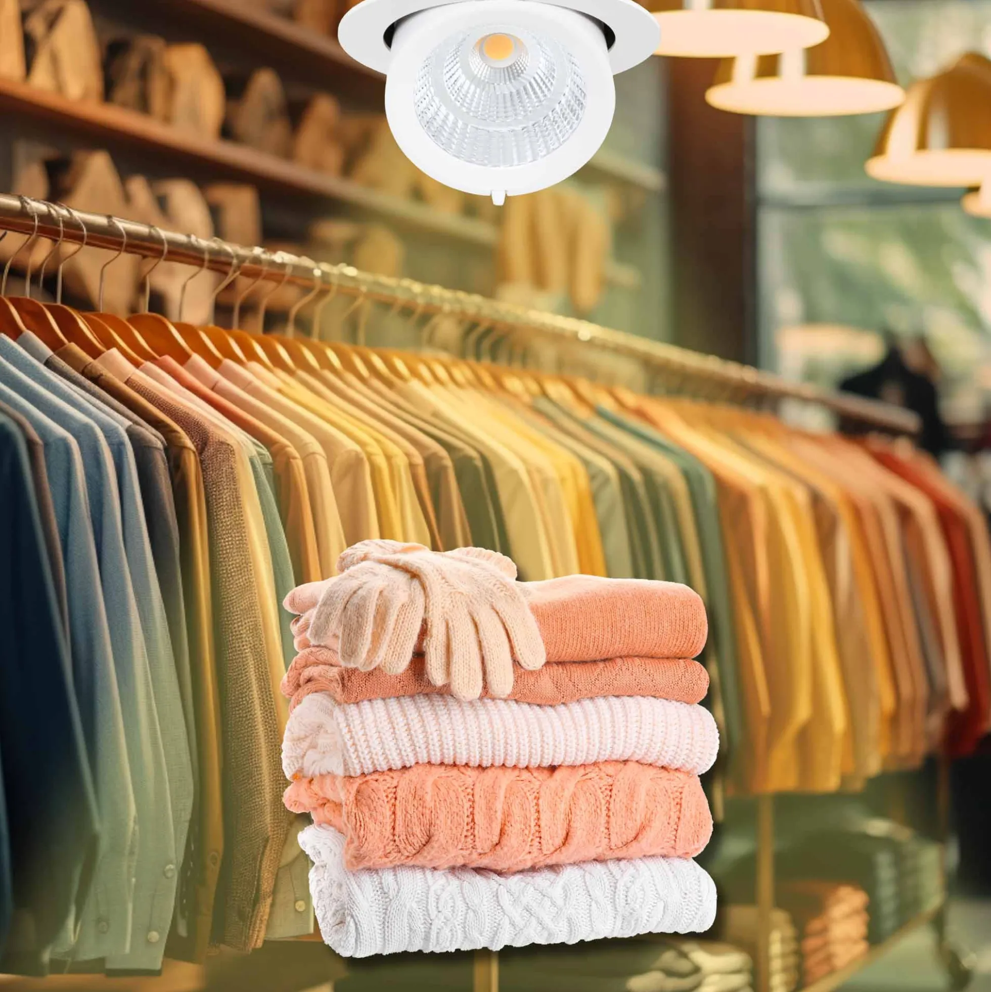 Downlight LED basculante empotrable - Chip especial para moda y retail - 40W