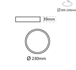 Downlight LED CCT - 40W - IP44 - Corte Ø 205-220mm