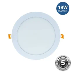 Downlight LED circular empotrable 18W - Corte Ø 205 mm - 5 años de garantía