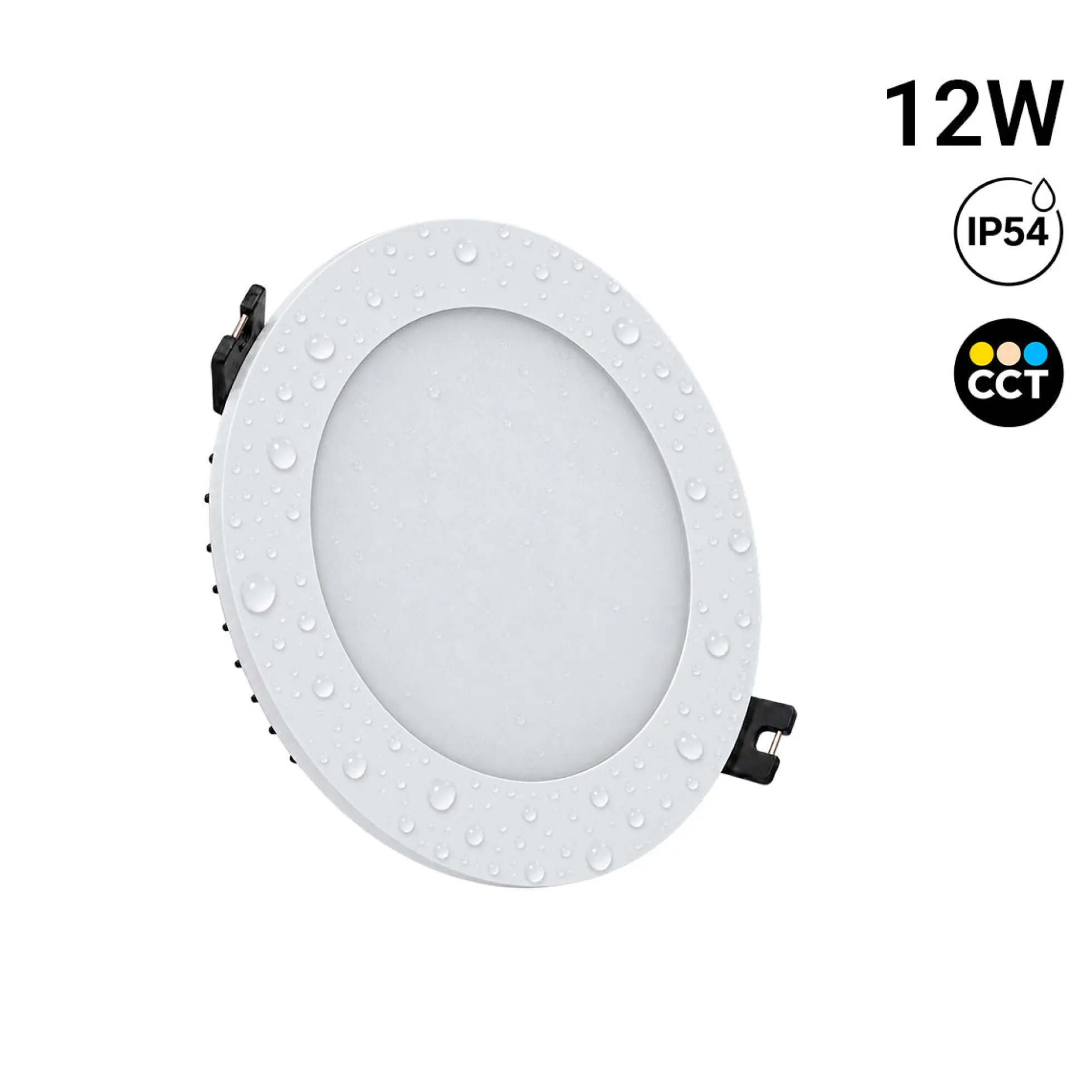 Downlight LED circular empotrable - CCT - 12W - Corte Ø 120 mm - IP54