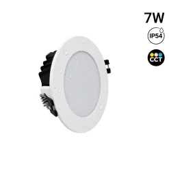 Downlight LED circular empotrable - CCT - 7W - Corte Ø 95 mm - IP54