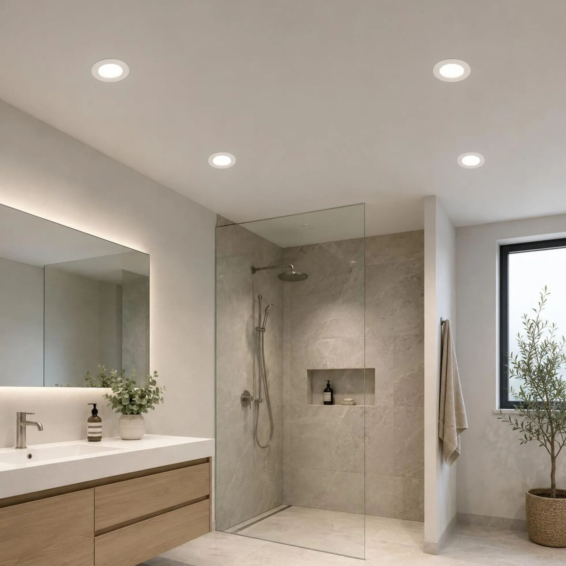 Downlight LED circular empotrable - CCT - 7W - Corte Ø 95 mm - IP54