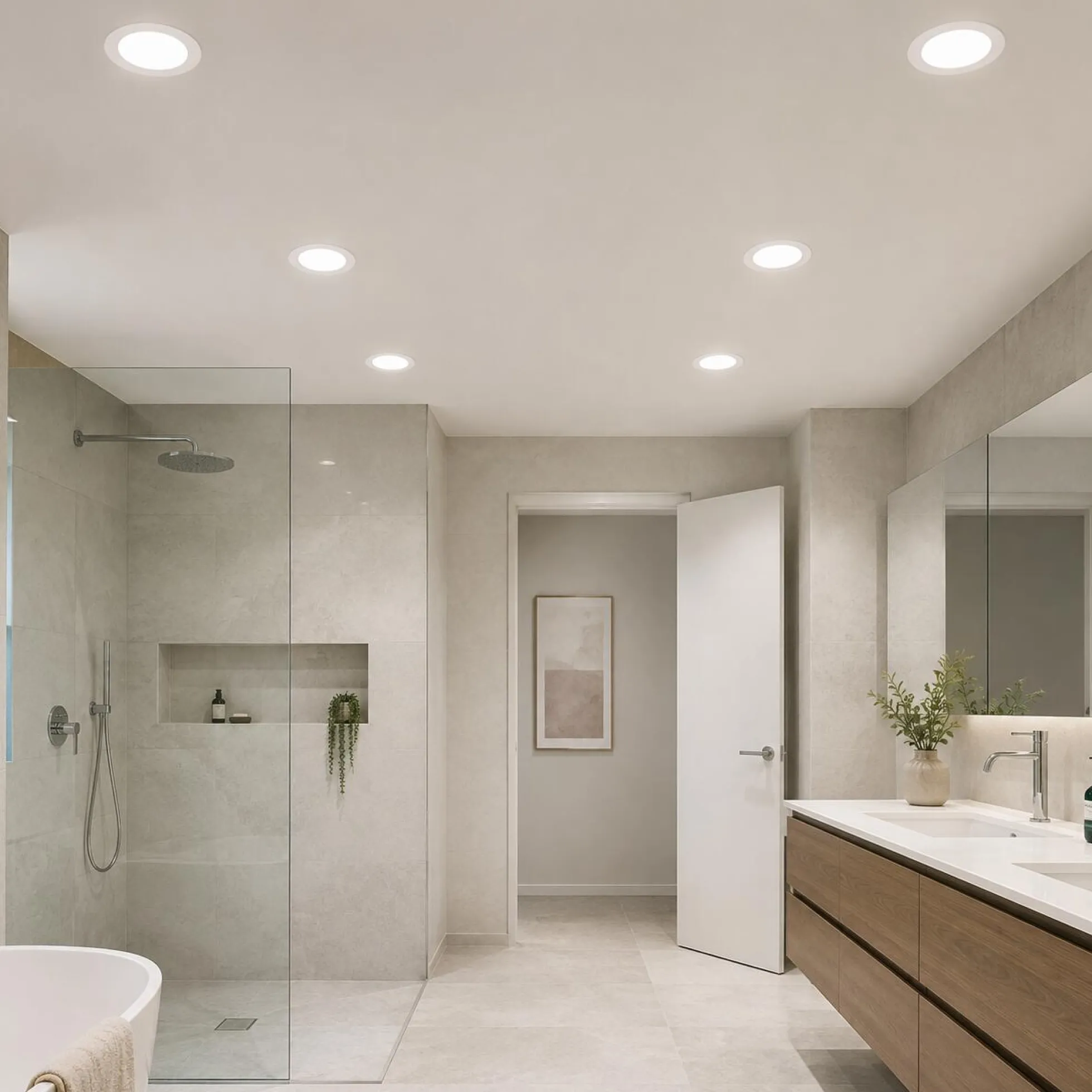 Downlight LED circular empotrable - CCT - 18W - Corte Ø 150 mm - IP54