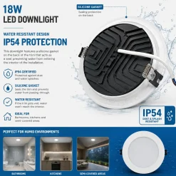 Downlight LED circular empotrable - CCT - 18W - Corte Ø 150 mm - IP54