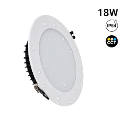 Downlight LED circular empotrable - CCT - 18W - Corte Ø 150 mm - IP54