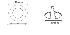 Downlight LED circular empotrable 6W - Corte Ø 110 mm - 5 años de garantía