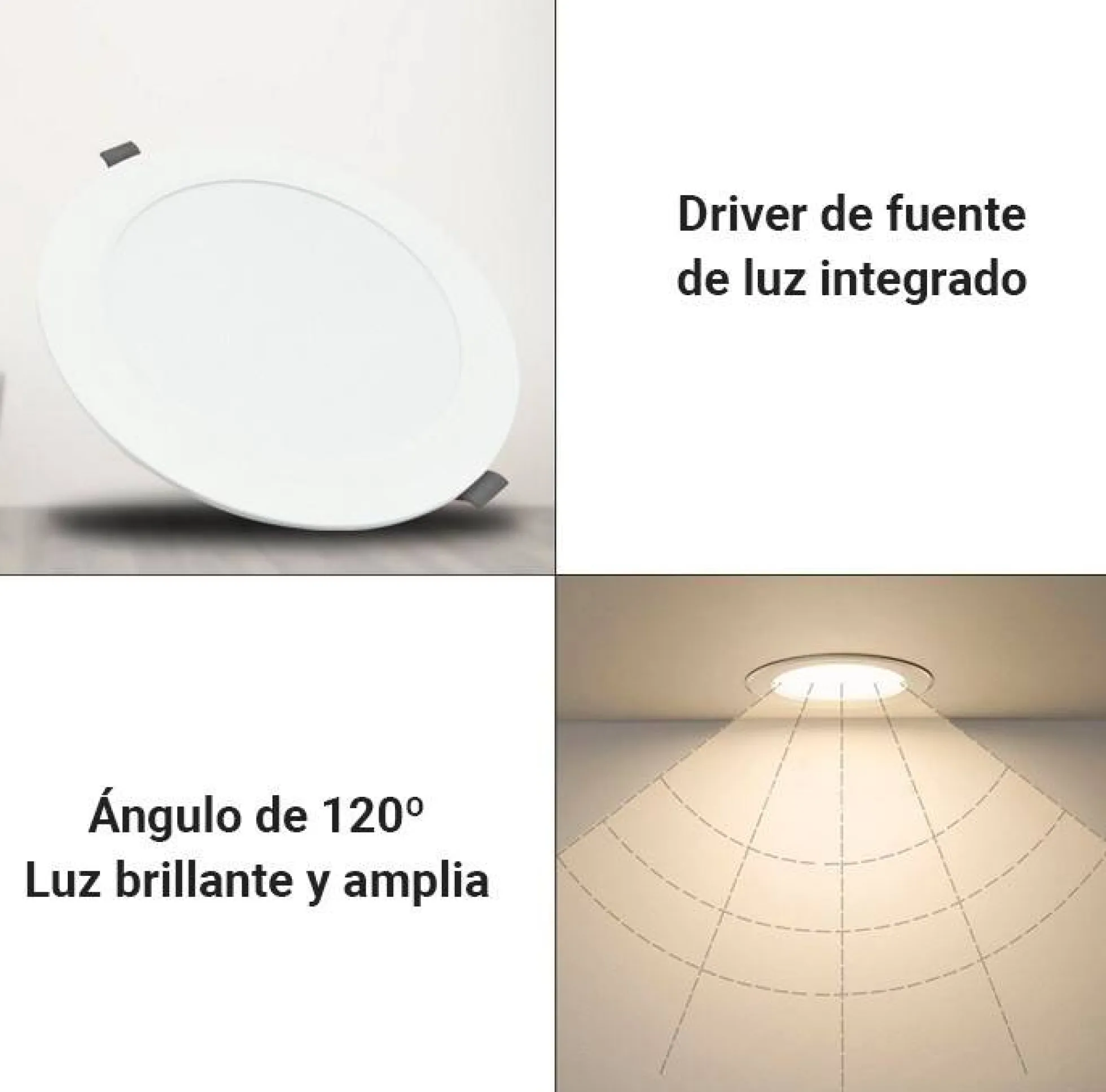 Downlight LED circular empotrable 4W - Corte Ø77mm