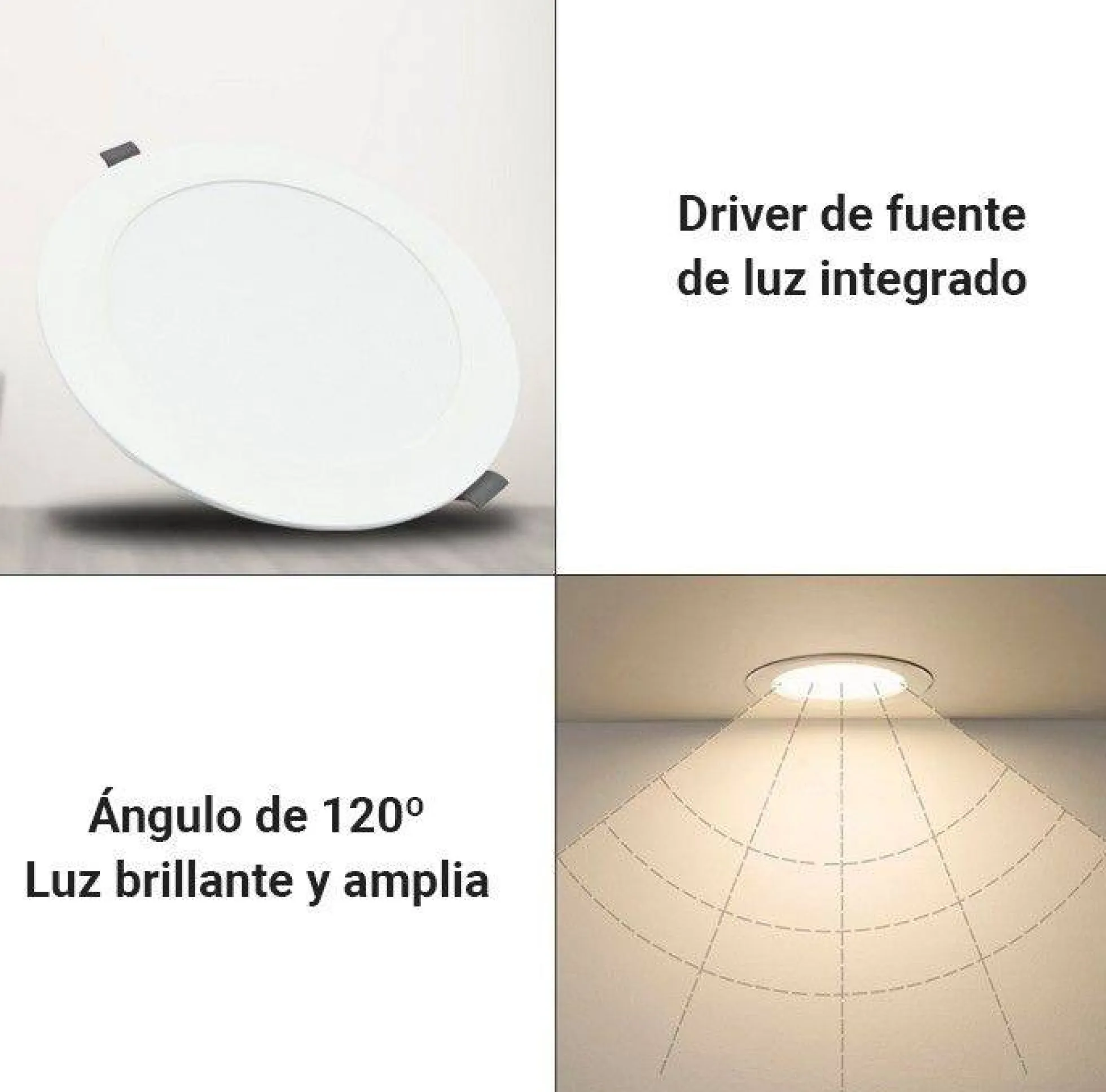 Downlight LED circular empotrable 6W - Corte Ø95mm