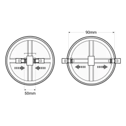Downlight LED circular empotrable 8W - Diámetro de corte ajustable: Ø 50-90mm