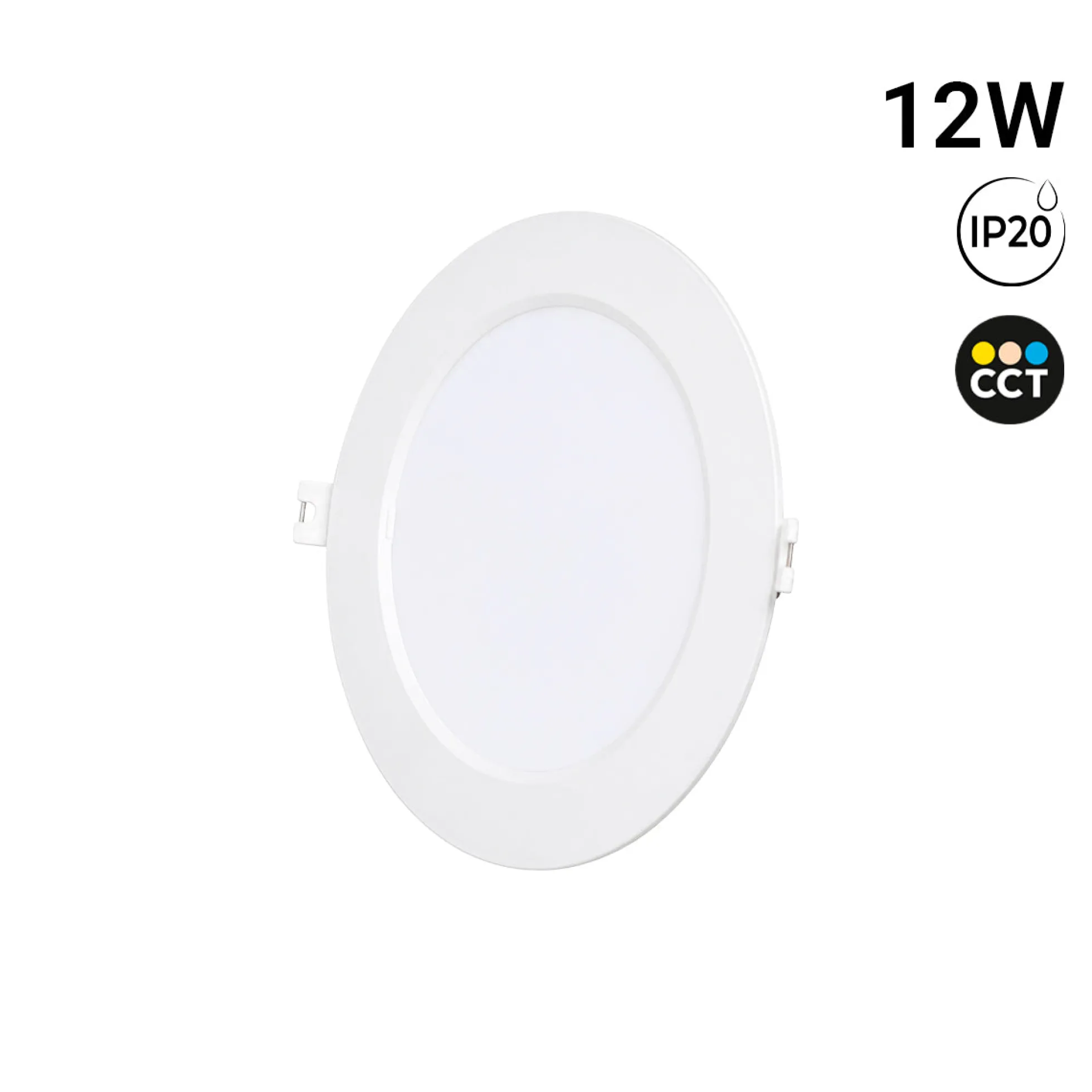 Downlight LED circular empotrable - 3CCT - 12W - 110 lm/W - Corte Ø127mm