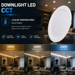 Downlight LED circular empotrable - 3CCT - 12W - 110 lm/W - Corte Ø127mm