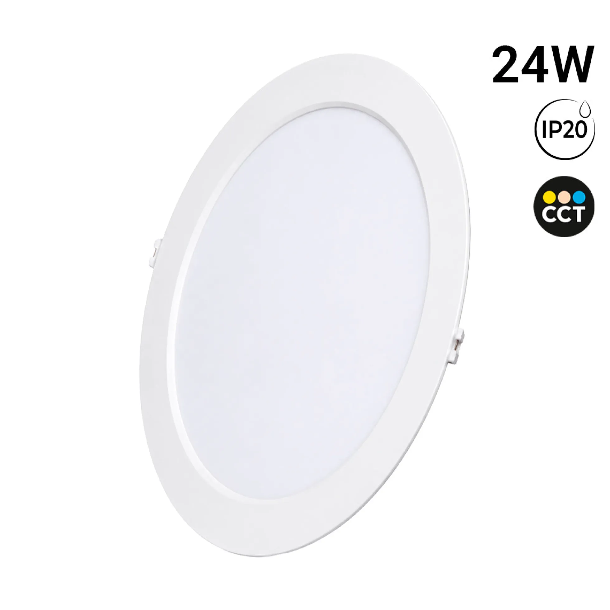 Downlight LED circular empotrable - 3CCT - 24W - 110 lm/W - Corte Ø243mm