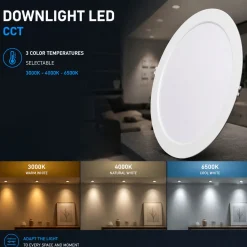 Downlight LED circular empotrable - 3CCT - 24W - 110 lm/W - Corte Ø243mm