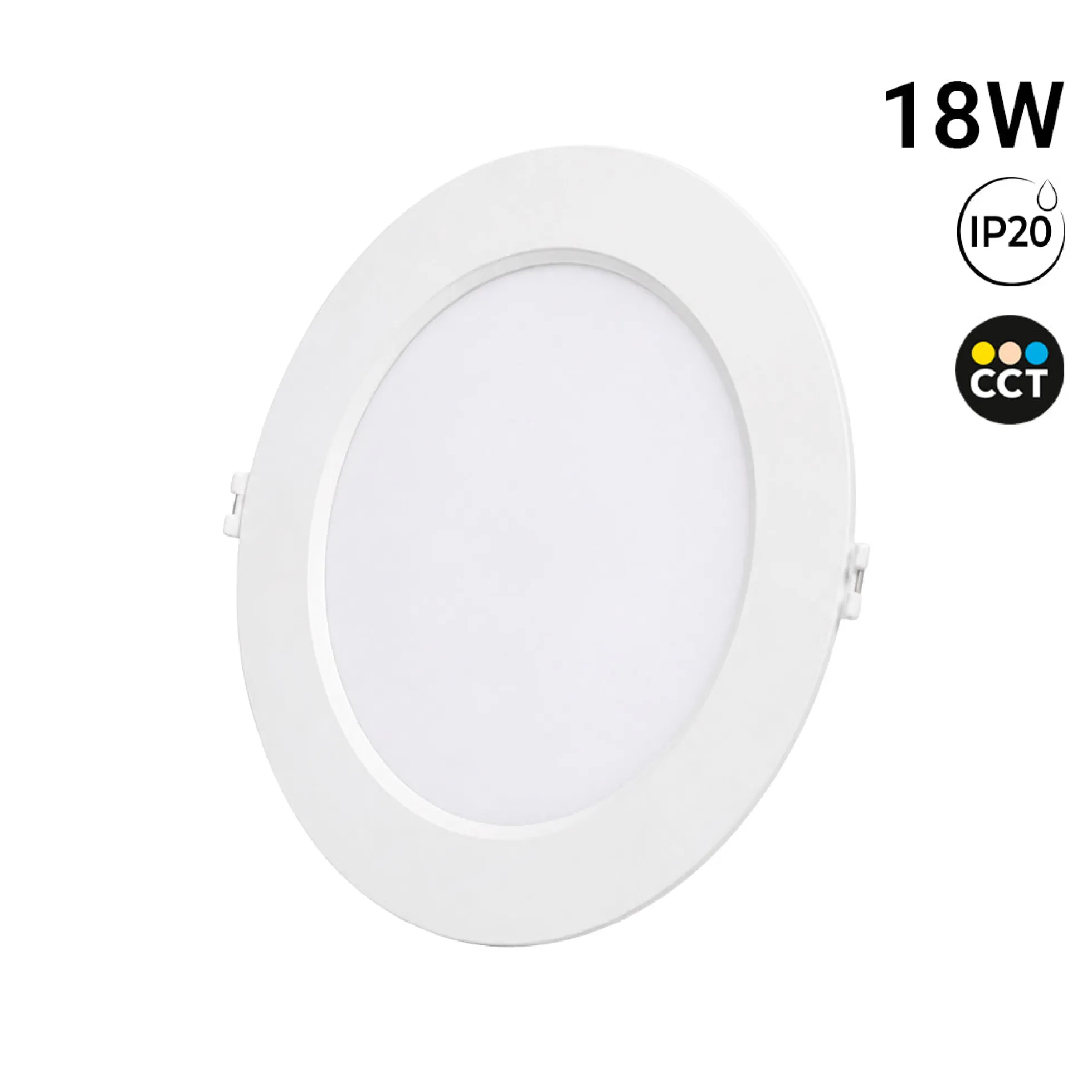 Downlight LED circular empotrable - 3CCT - 18W - 110 lm/W - Corte Ø170mm