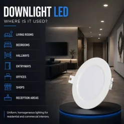 Downlight LED circular empotrable - 3CCT - 6W - 110 lm/W - Corte Ø93mm