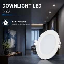 Downlight LED circular empotrable - 3CCT - 6W - 110 lm/W - Corte Ø93mm