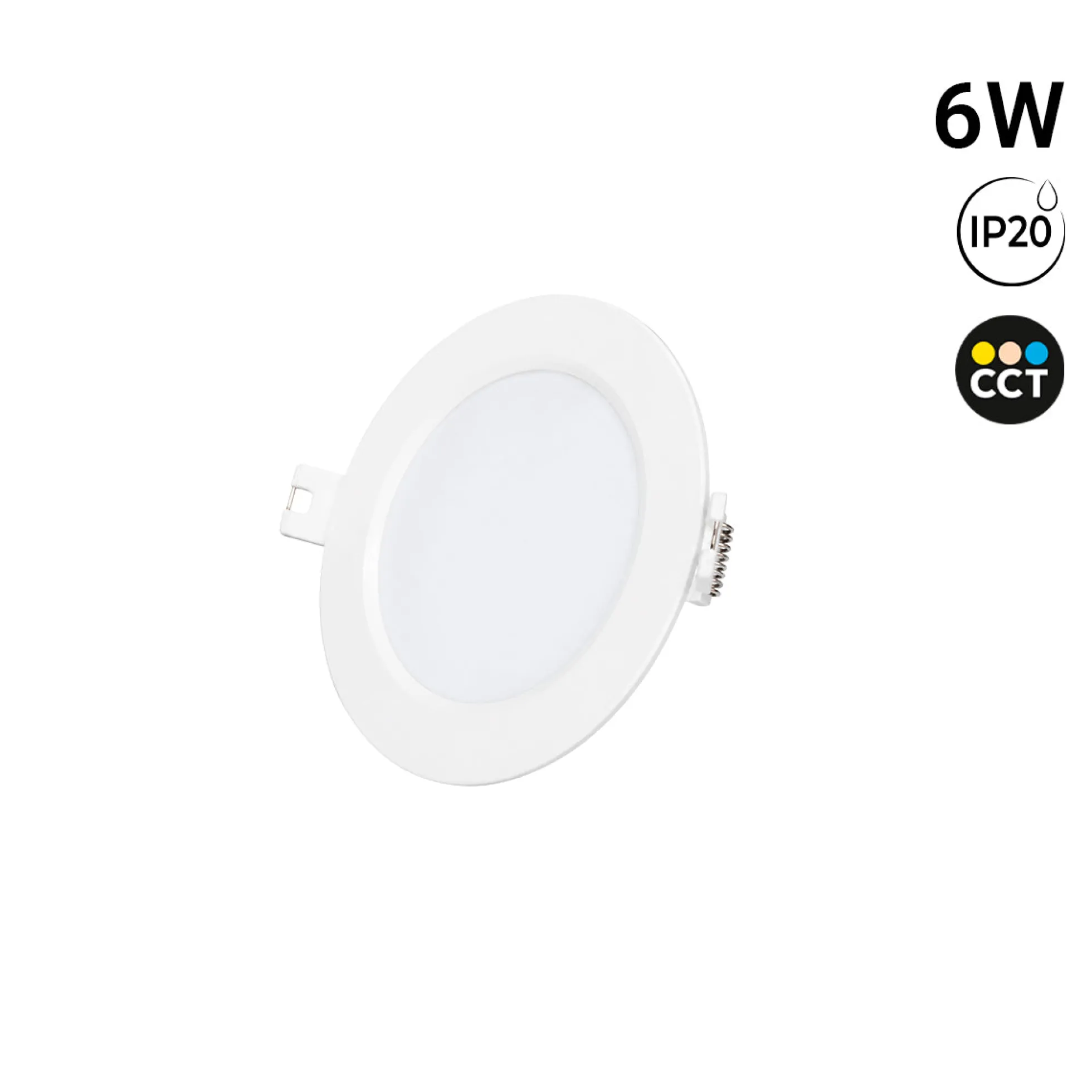 Downlight LED circular empotrable - 3CCT - 6W - 110 lm/W - Corte Ø93mm