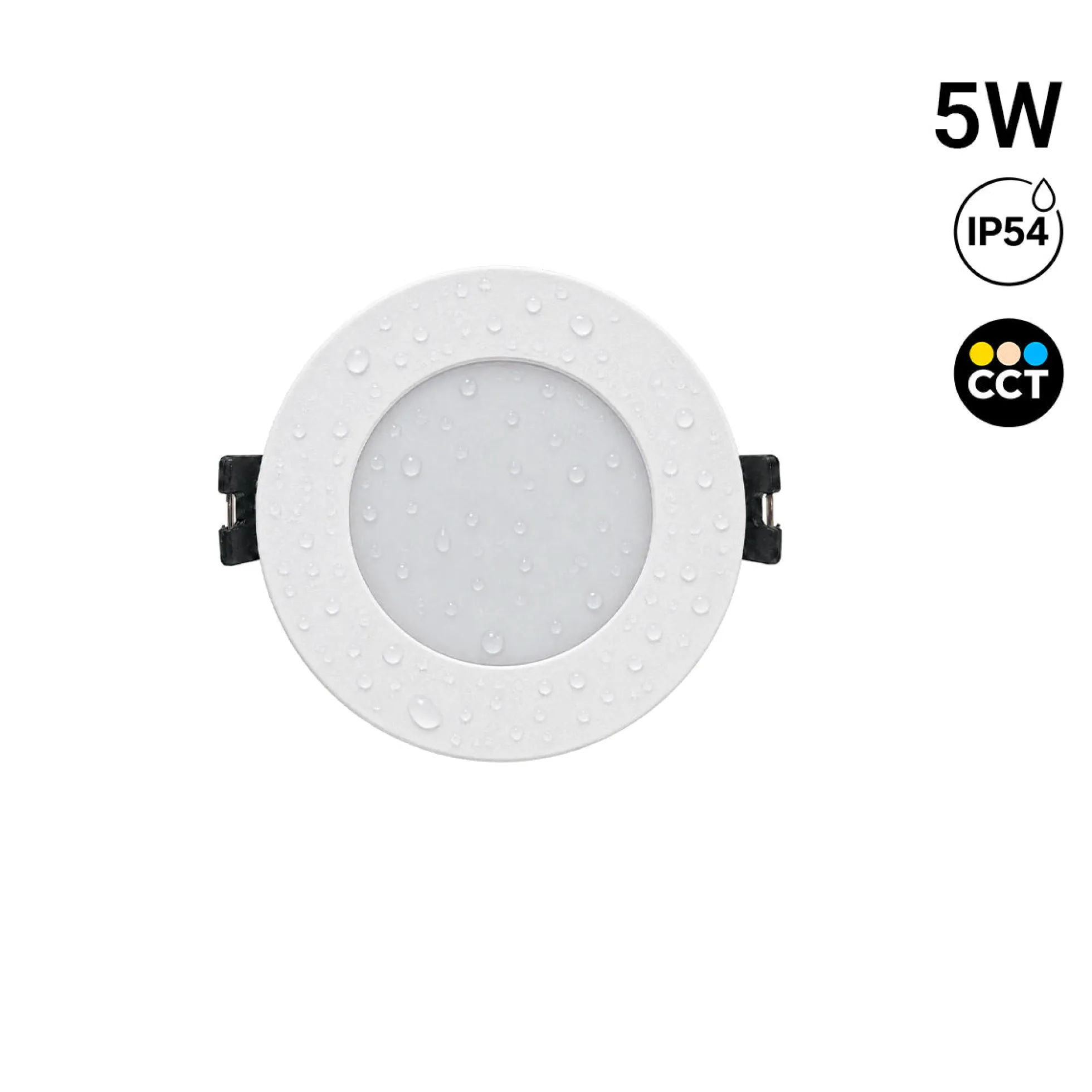 Downlight LED circular empotrable - CCT - 5W - Corte Ø 75 mm - IP54