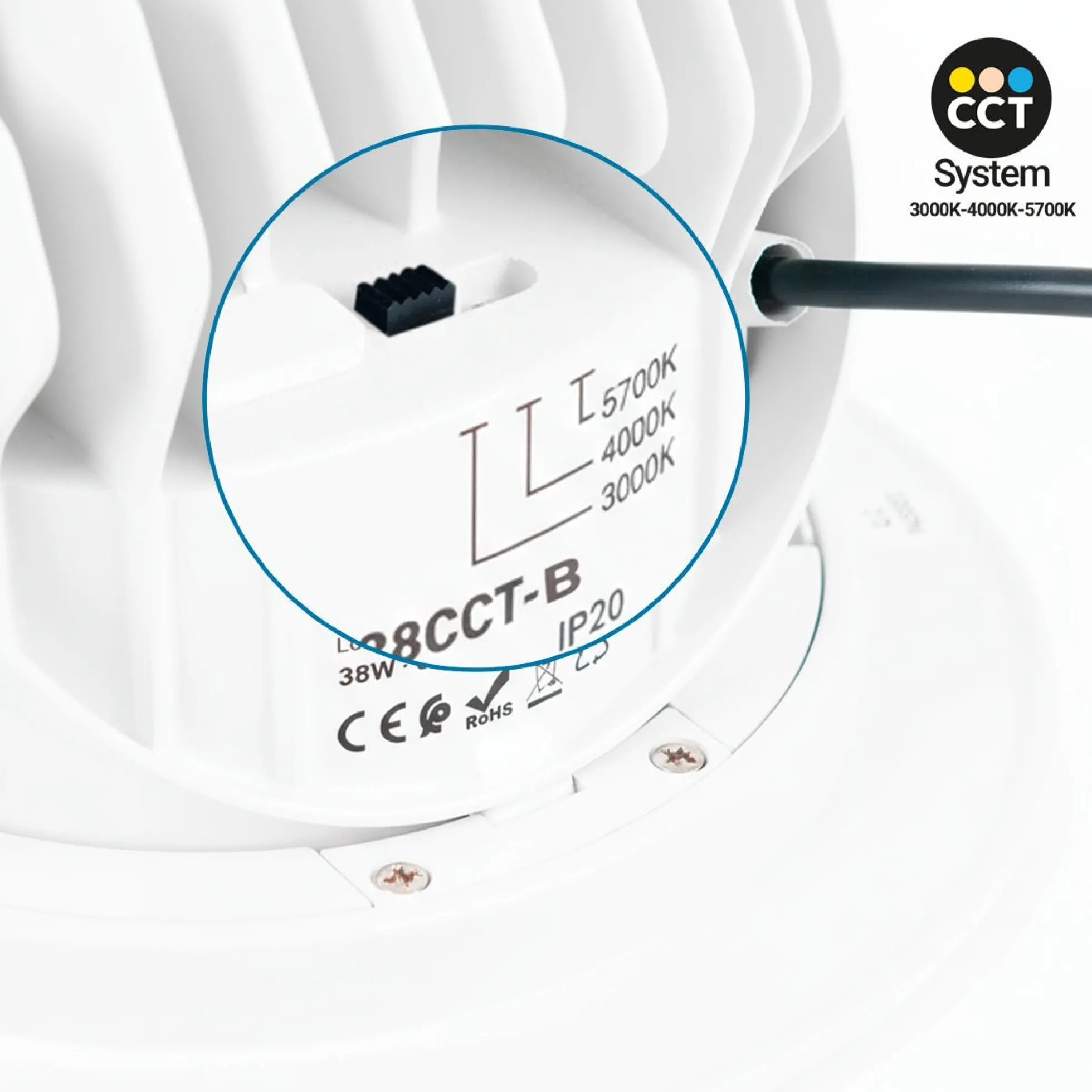 Downlight LED circular orientable CCT 38W - 120° Driver LIFUD