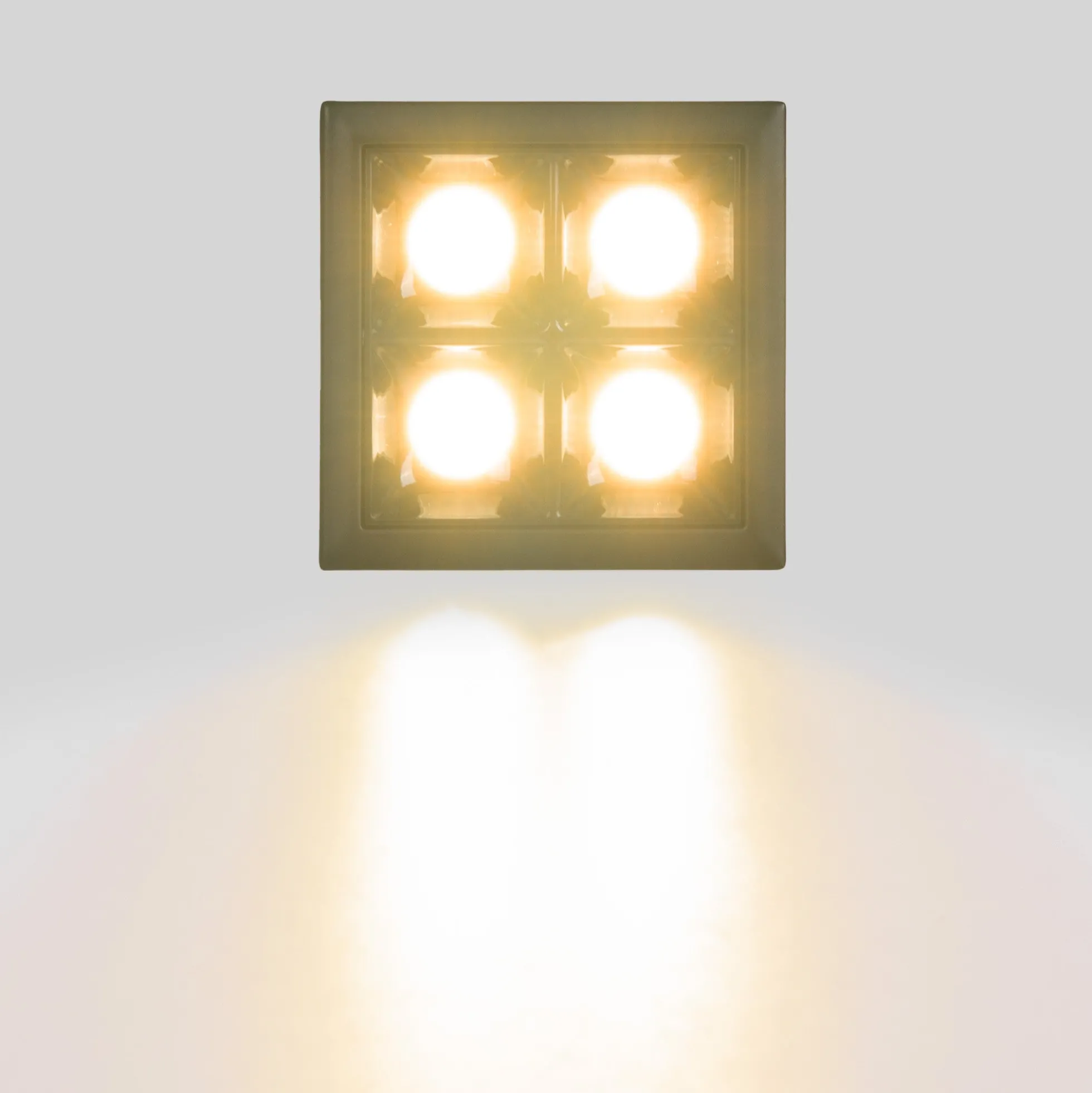 Downlight LED cuadrado empotrable 8W - Negro - 4 Focos - UGR18 - CRI90 - Chip OSRAM