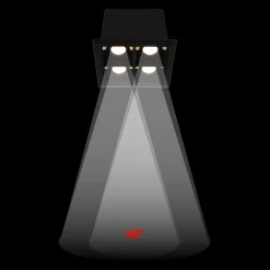 Downlight LED cuadrado empotrable 8W - Negro - 4 Focos - UGR18 - CRI90 - Chip OSRAM