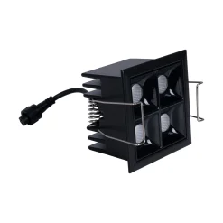 Downlight LED cuadrado empotrable 8W - Negro - 4 Focos - UGR18 - CRI90 - Chip OSRAM