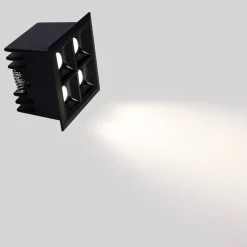 Downlight LED cuadrado empotrable 8W - Negro - 4 Focos - UGR18 - CRI90 - Chip OSRAM