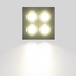 Downlight LED cuadrado empotrable 8W - Negro - 4 Focos - UGR18 - CRI90 - Chip OSRAM