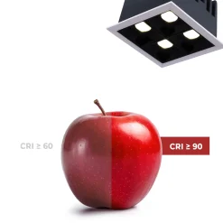 Downlight LED cuadrado empotrable 8W - Blanco - 4 Focos - UGR18 - CRI90 - Chip OSRAM