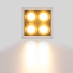 Downlight LED cuadrado empotrable 8W - Blanco - 4 Focos - UGR18 - CRI90 - Chip OSRAM