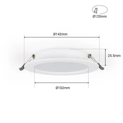 Downlight LED empotrable circular - 9W - Corte Ø110mm