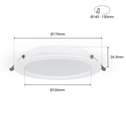 Downlight LED empotrable circular - 15W - Corte Ø140mm