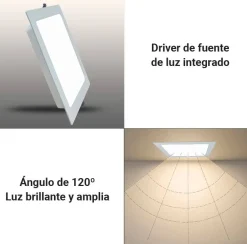 Downlight LED empotrable cuadrado 22W Corte 190 X 190mm