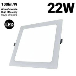Downlight LED empotrable cuadrado 22W Corte 190 X 190mm