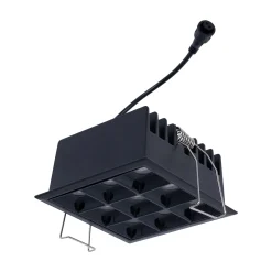 Downlight LED Empotrable Cuadrado Antideslumbrante · Marco -Negro - 18W - 9 Focos - UGR18 - CRI90 - Chip OSRAM