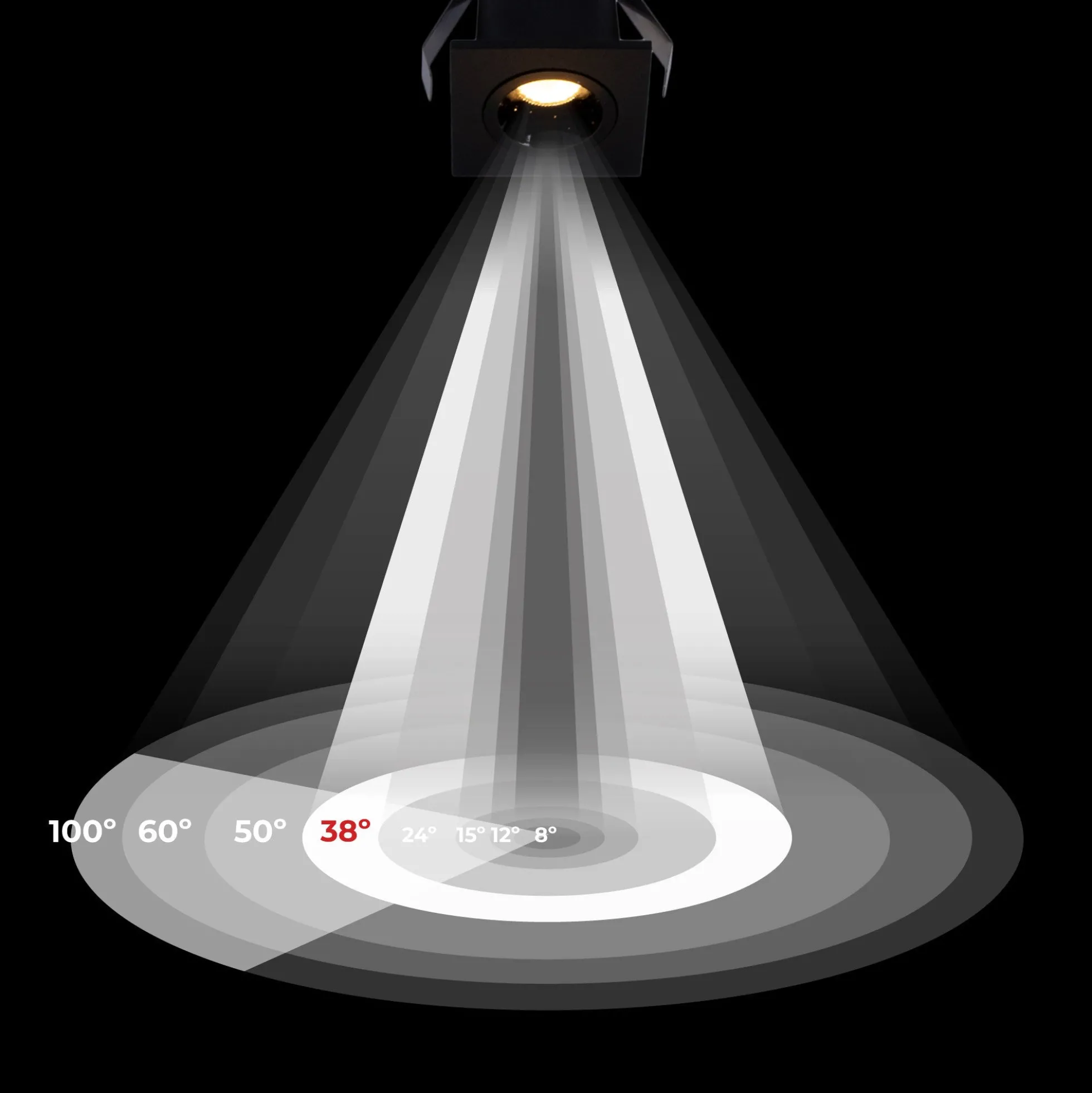 Downlight LED empotrable cuadrado 2W - Chip Osram - UGR18 - Corte Ø 25mm - Negro