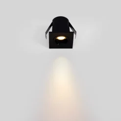 Downlight LED empotrable cuadrado 2W - Chip Osram - UGR18 - Corte Ø 25mm - Negro