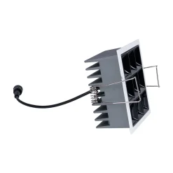 Downlight LED Empotrable CuadradoAntideslumbrante - Marco Blanco - 18W - 9 Focos - UGR18 - CRI90 - Chip OSRAM