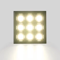 Downlight LED Empotrable CuadradoAntideslumbrante - Marco Blanco - 18W - 9 Focos - UGR18 - CRI90 - Chip OSRAM