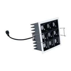 Downlight LED Empotrable CuadradoAntideslumbrante - Marco Blanco - 18W - 9 Focos - UGR18 - CRI90 - Chip OSRAM