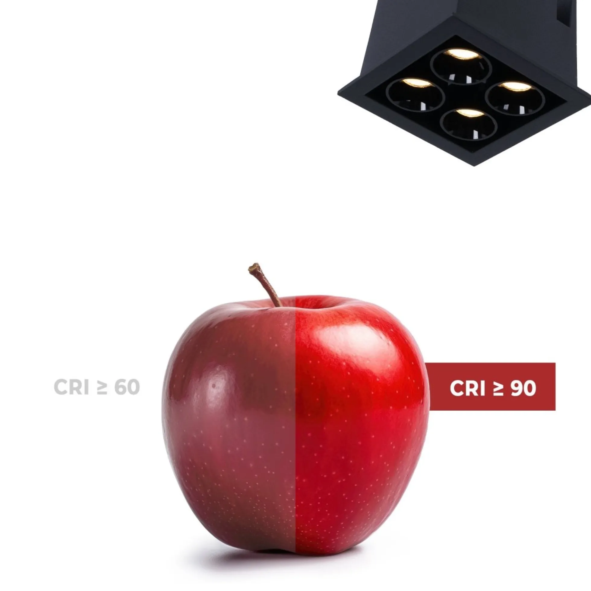 Downlight LED empotrable cuadrado 8W - Chip Osram - UGR18 - Corte 48 x 48 mm