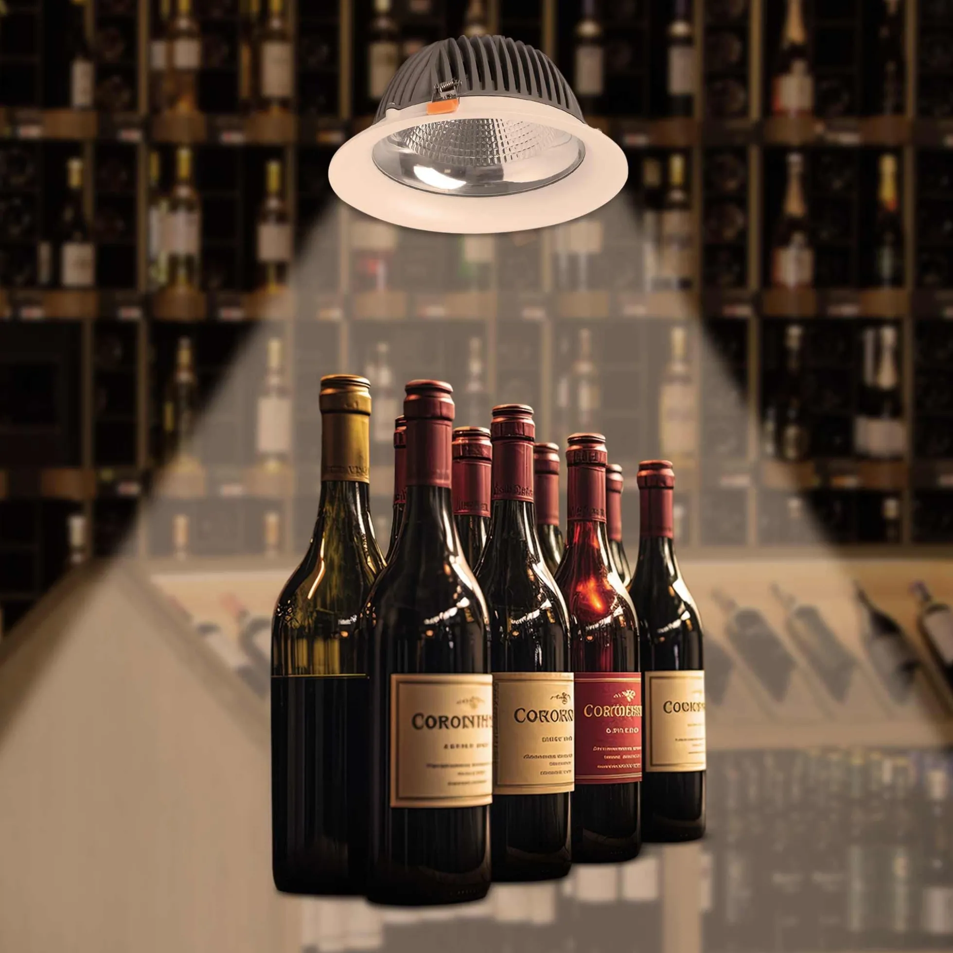 Downlight LED especial para tiendas de oro y vino - 40W - Driver Philips - Corte Ø210 mm