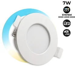 Downlight LED estanco empotrable CCT - 7W - IP44 - Corte Ø 68-75mm