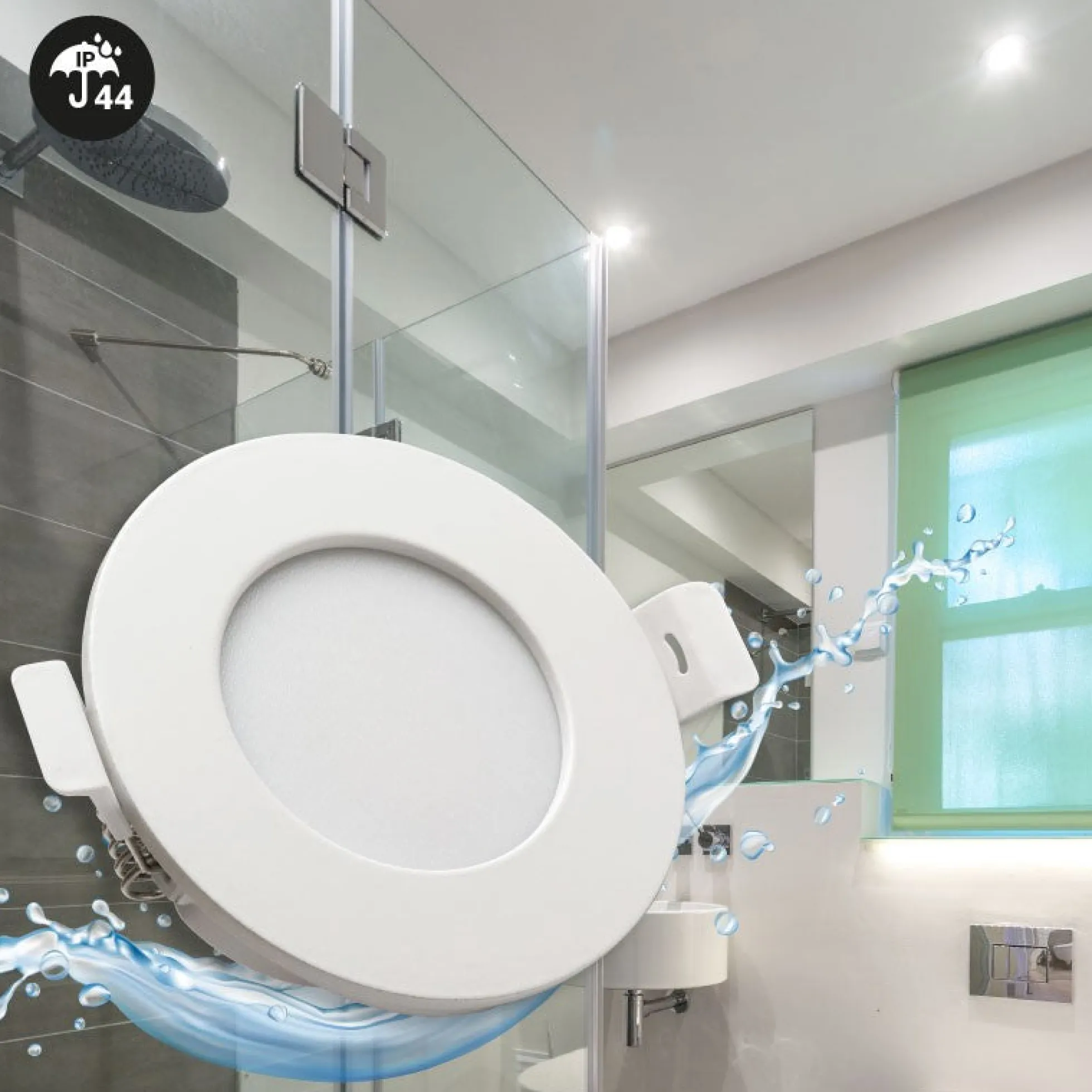 Downlight LED estanco empotrable CCT - 7W - IP44 - Corte Ø 68-75mm