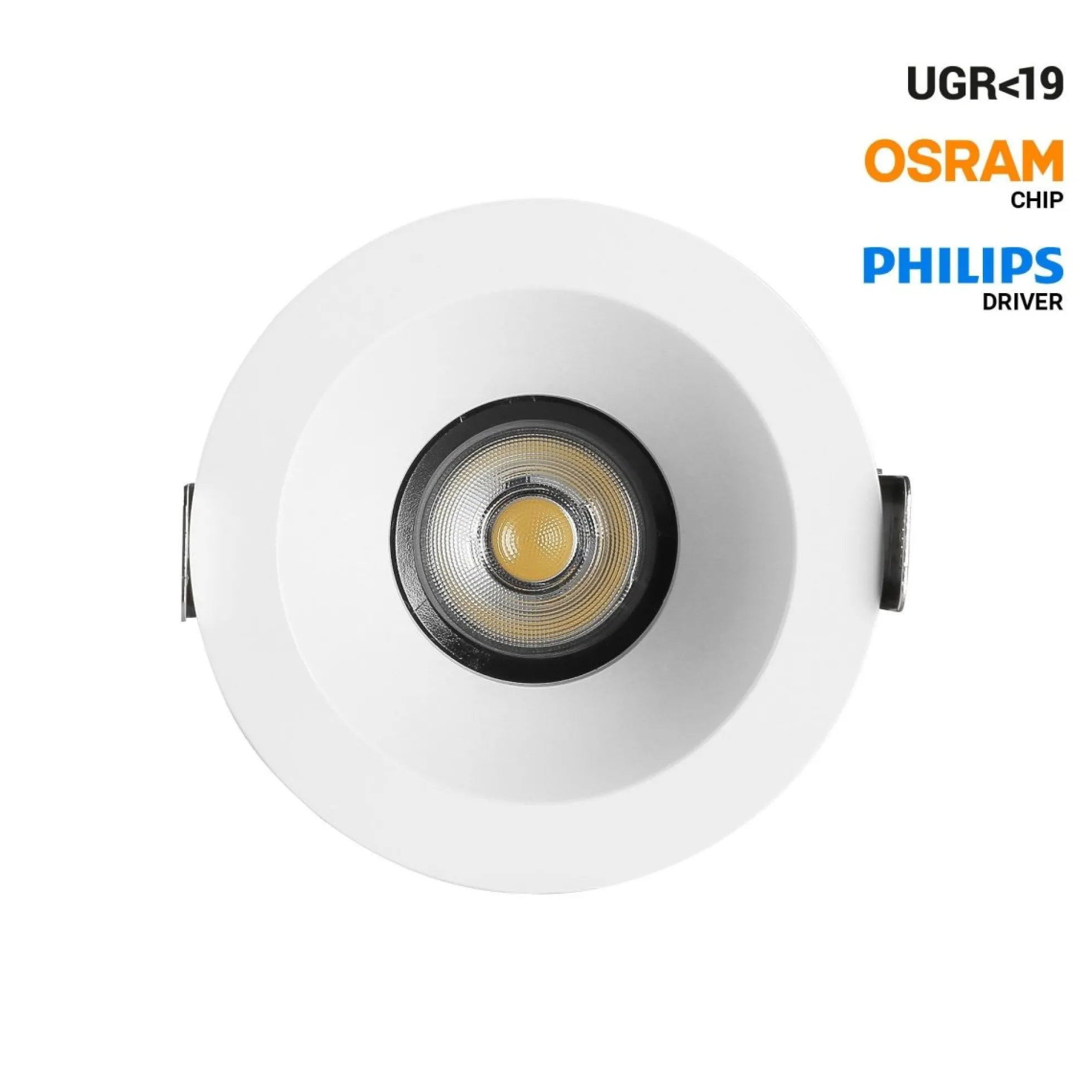 Downlight LED exterior 12W - CCT - Chip OSRAM - Driver PHILIPS - Corte Ø 75mm - IP54