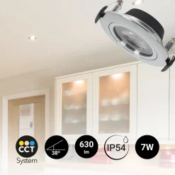 Downlight LED exterior - 7W - CCT - 630lm - Corte Ø 70mm - IP54