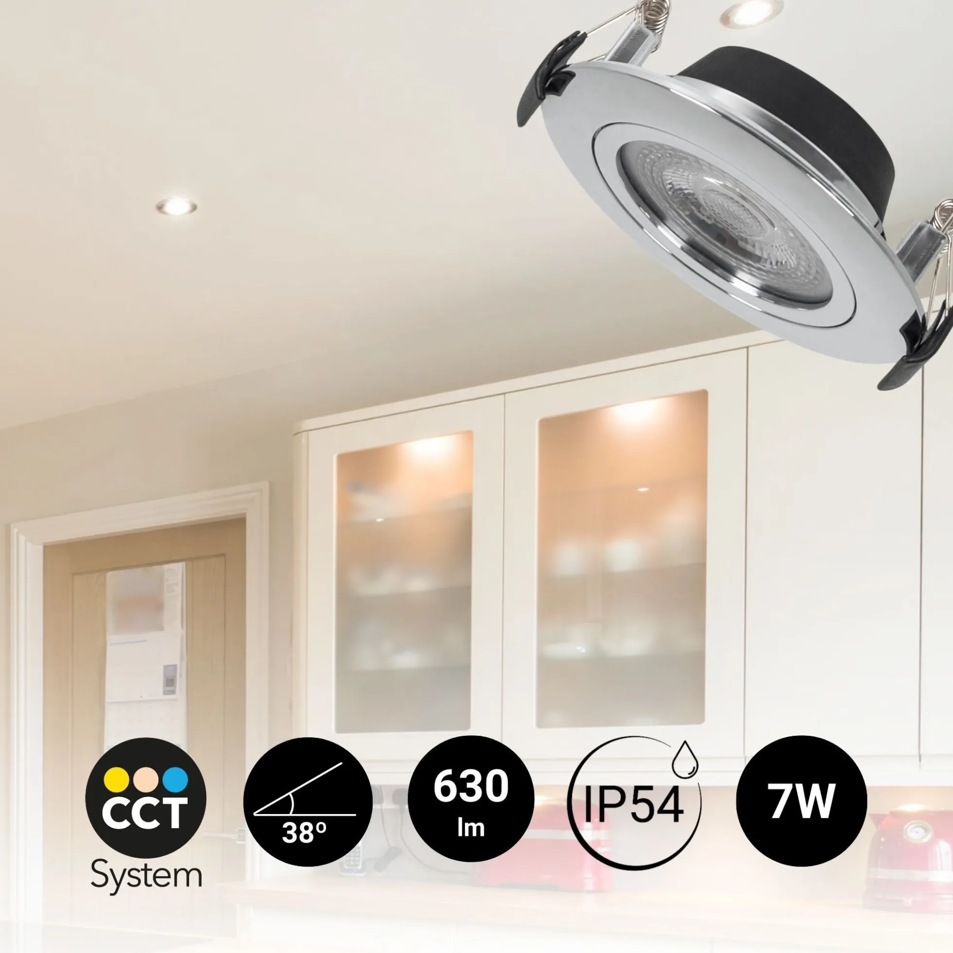 Downlight LED exterior - 7W - CCT - 630lm - Corte Ø 70mm - IP54