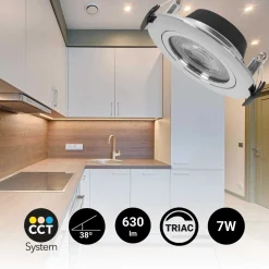Downlight LED interior - 7W - CCT - DIMABLE TRIAC - 630lm - Corte Ø 70mm - IP20