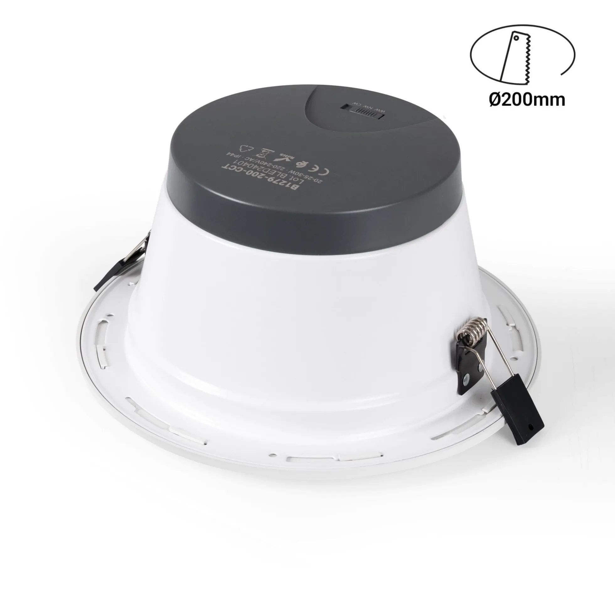 Downlight LED IP44 potencia ajustable 20W/25W/30W - CCT - 100lm/W - Corte Ø 200mm