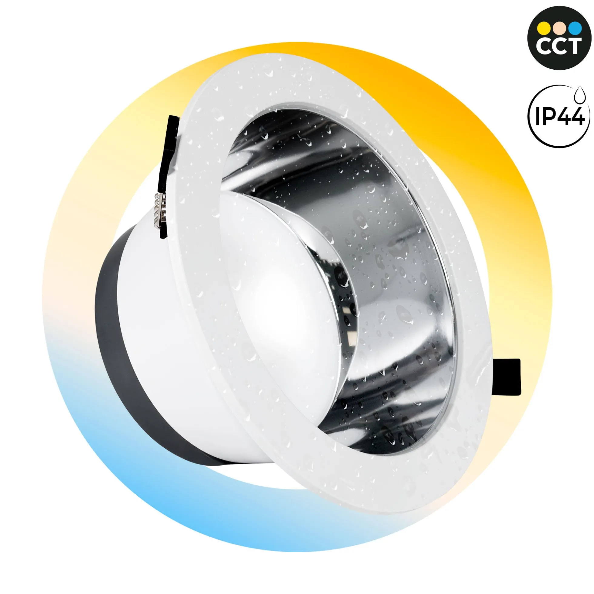 Downlight LED IP44 potencia ajustable 20W/25W/30W - CCT - 100lm/W - Corte Ø 200mm